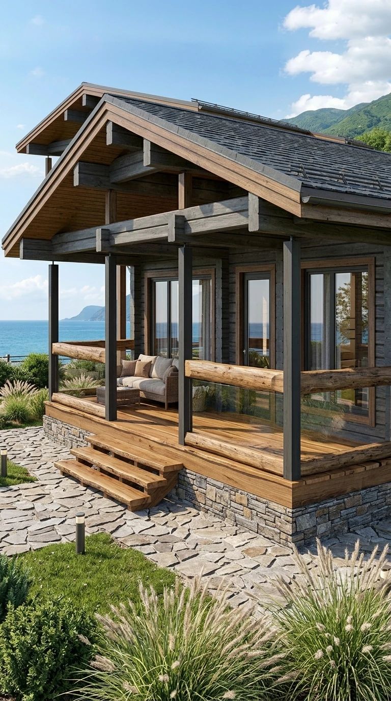 Дизайн фасада в стиле Шале — фото фасада от нейросети AI Facade