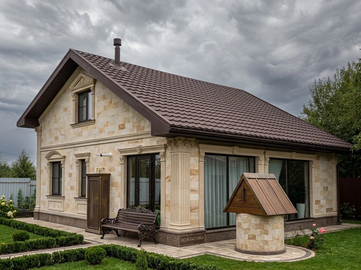 Дизайн фасада в стиле Неоклассика — фото фасада от нейросети AI Facade
