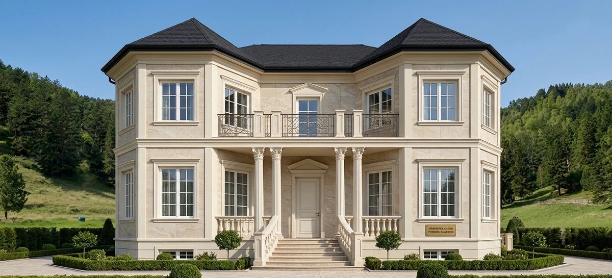 Дизайн фасада в стиле Неоклассика — фото фасада от нейросети AI Facade
