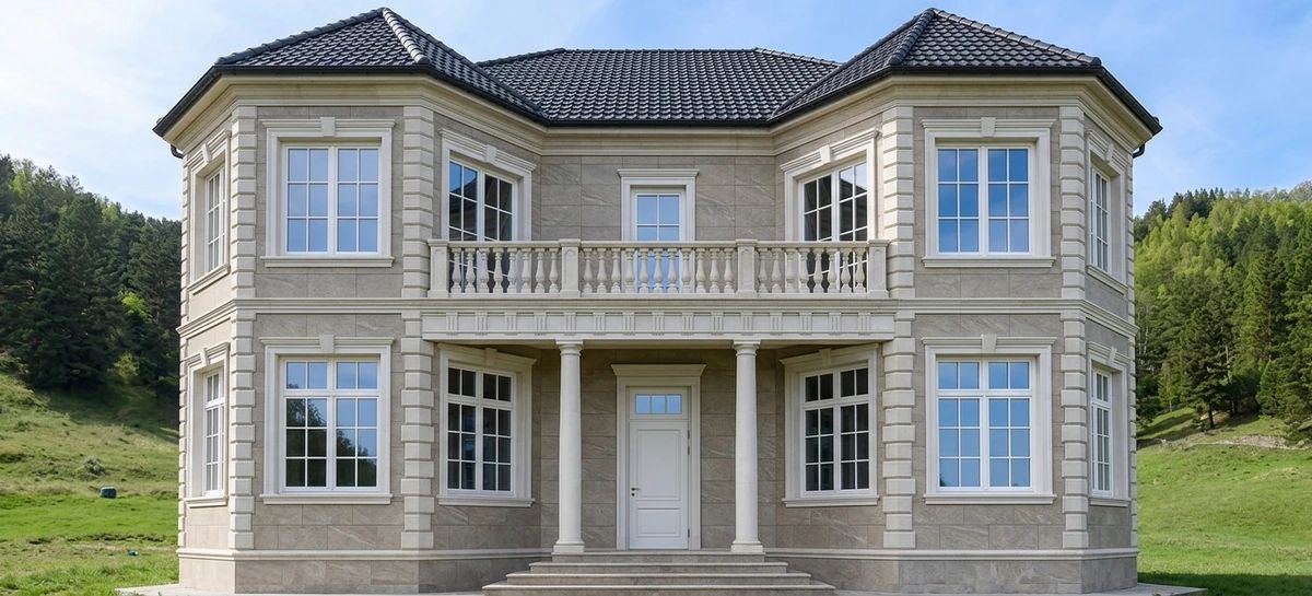 Дизайн фасада в стиле Неоклассика — фото фасада от нейросети AI Facade