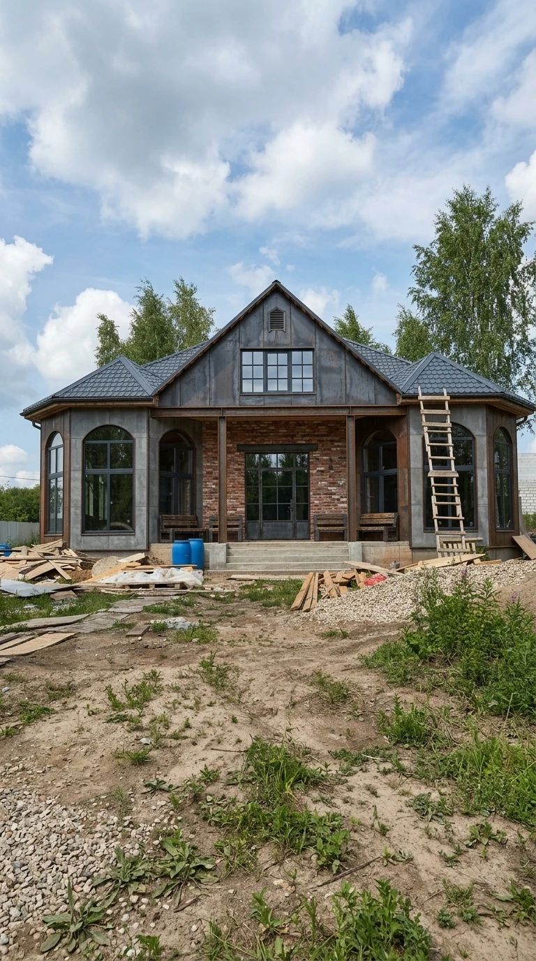 Дизайн фасада в стиле Лофт — Фасад от нейросети AI Facade