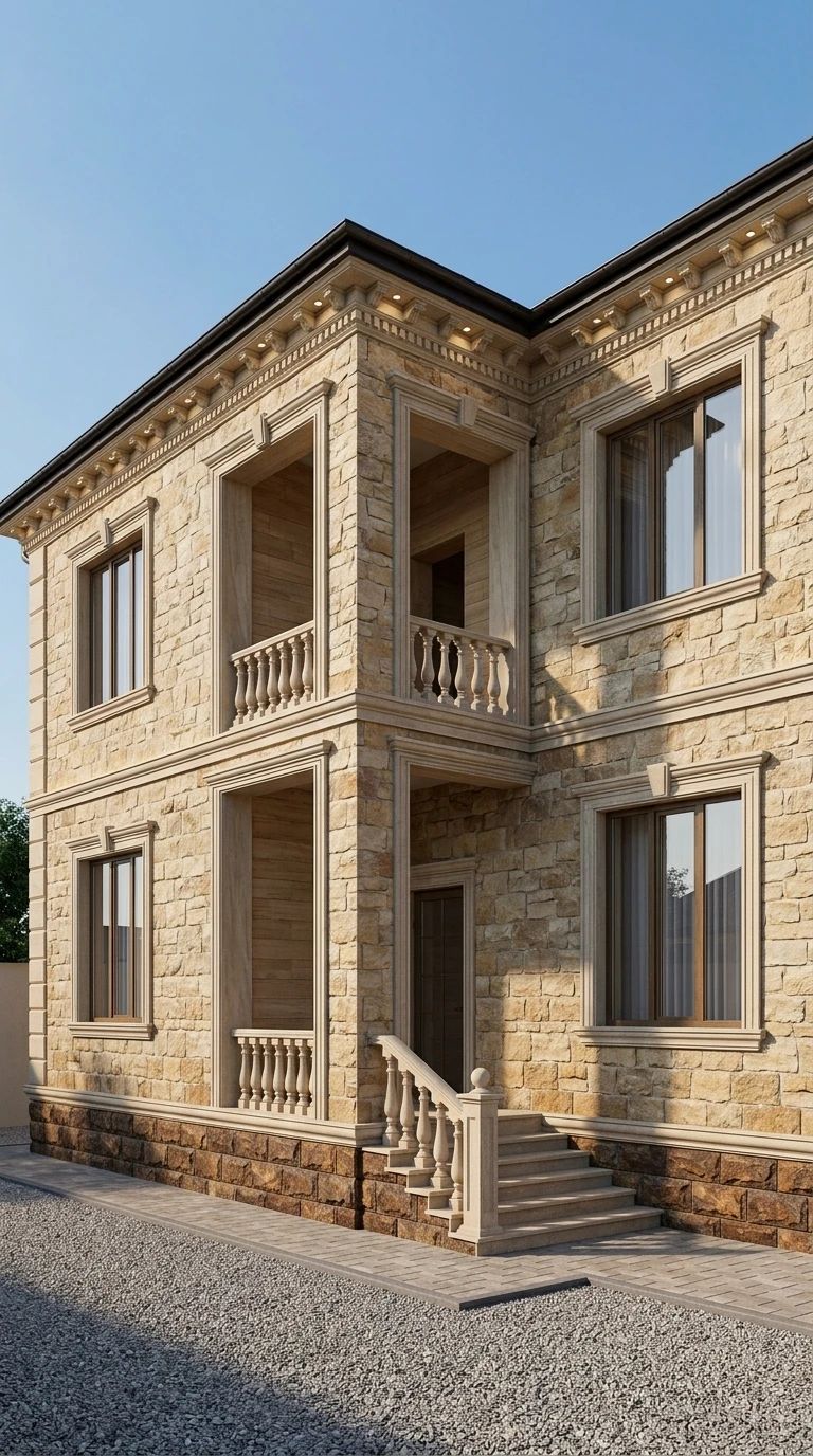 Дизайн фасада в стиле Неоклассика — фото фасада от нейросети AI Facade