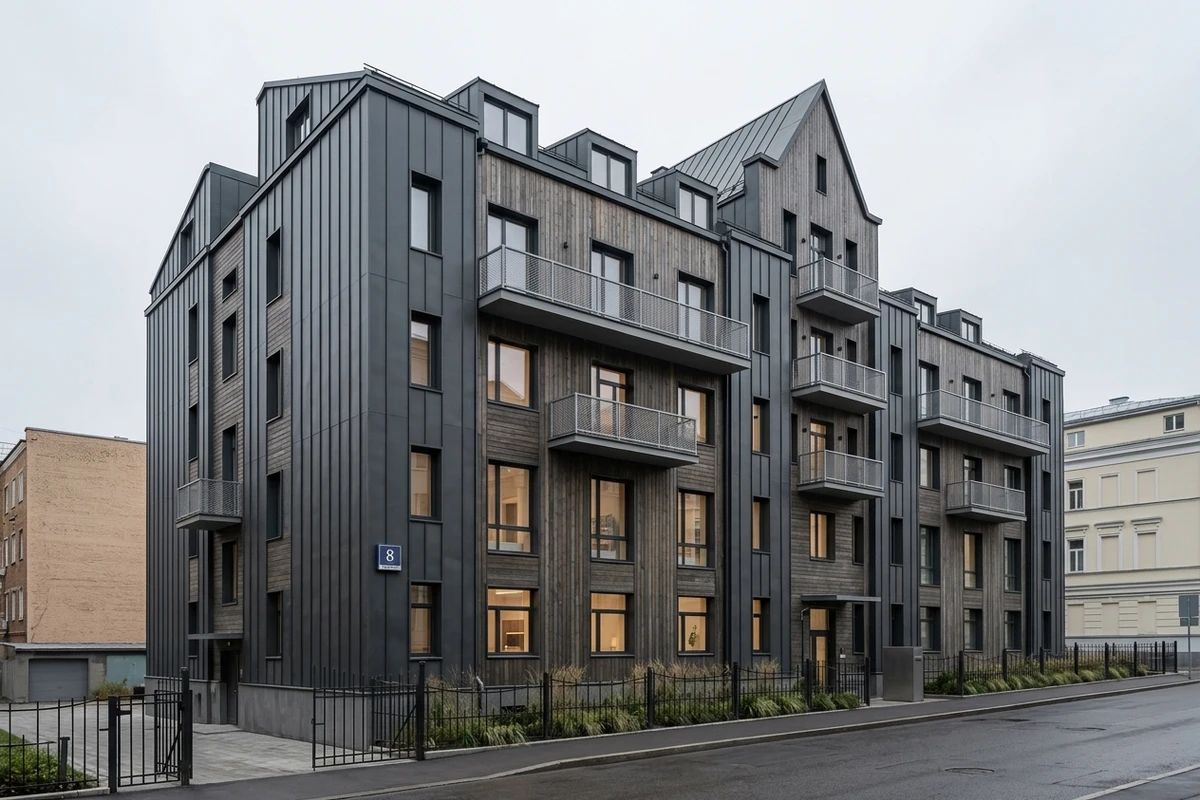 Дизайн фасада в стиле Барнхаус — Фасад от нейросети AI Facade
