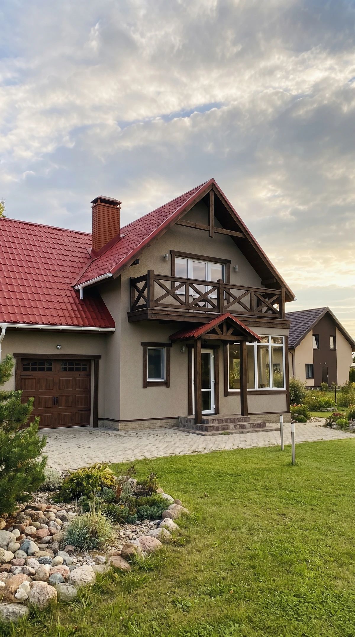 Дизайн фасада в стиле Шале — Фасад от нейросети AI Facade