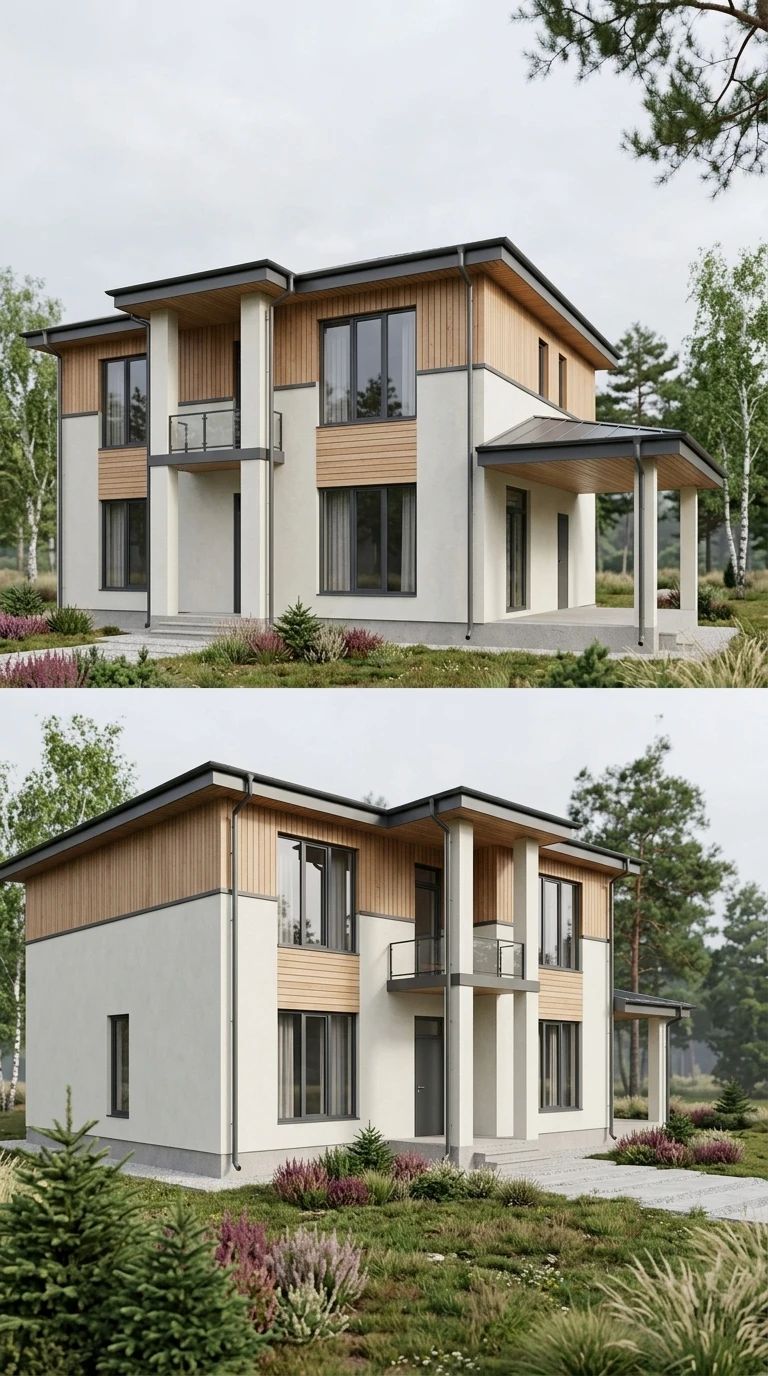 Дизайн фасада в стиле Скандинавский — Фасад от нейросети AI Facade