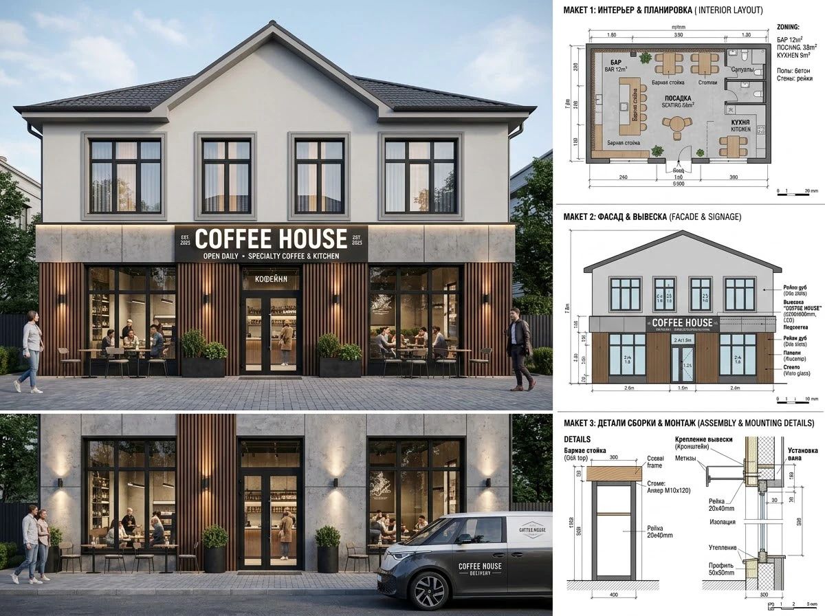 Дизайн фасада в стиле Современный — фото фасада от нейросети AI Facade