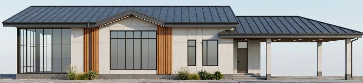 Дизайн фасада в стиле Барнхаус — Фасад от нейросети AI Facade