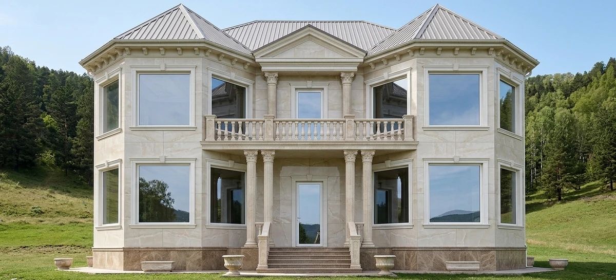 Дизайн фасада в стиле Неоклассика — фото фасада от нейросети AI Facade