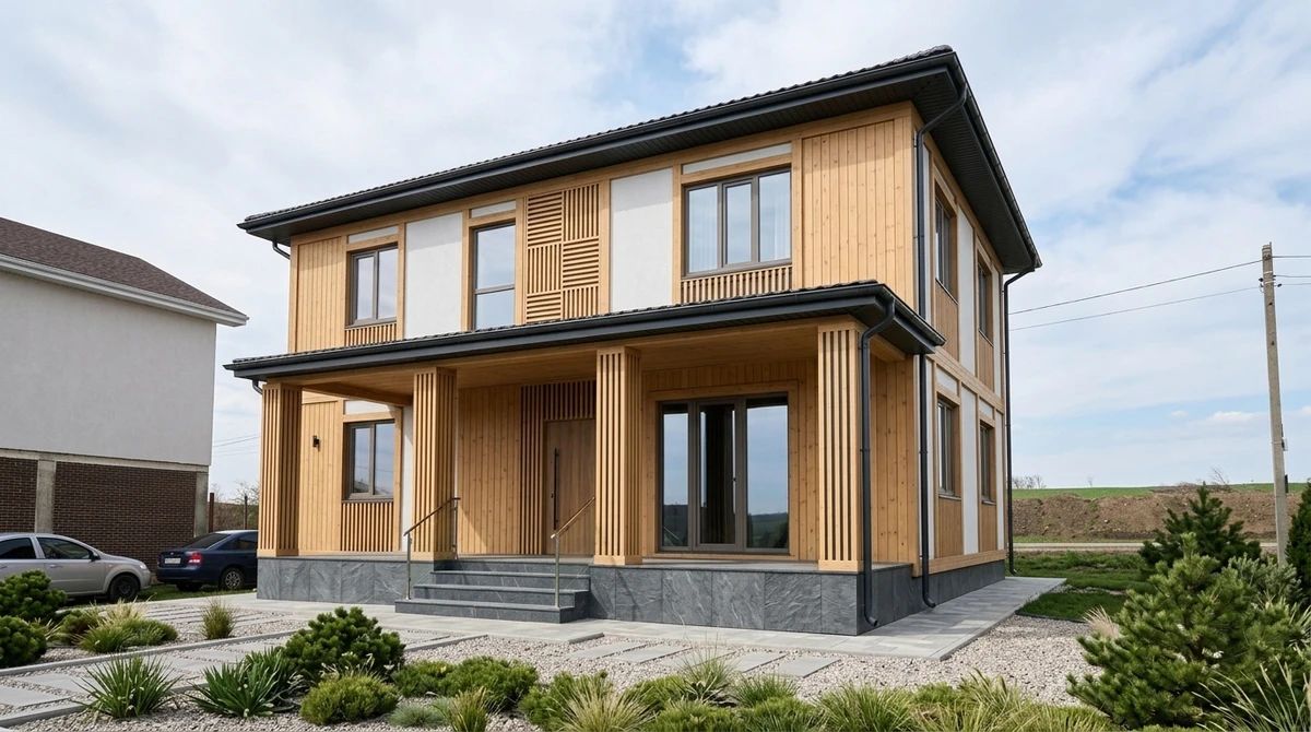 Дизайн фасада в стиле Скандинавский — Фасад от нейросети AI Facade