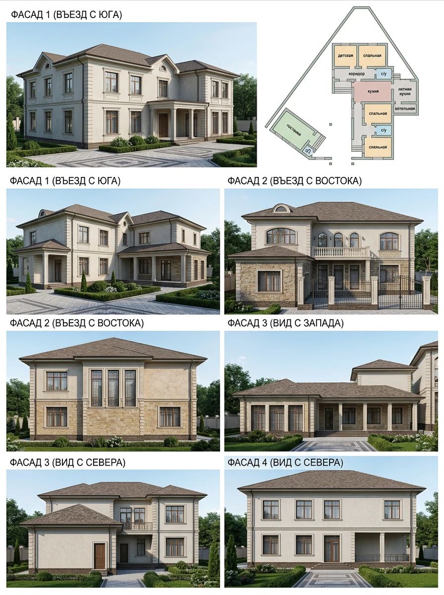 Дизайн фасада в стиле Классический — Фасад от нейросети AI Facade