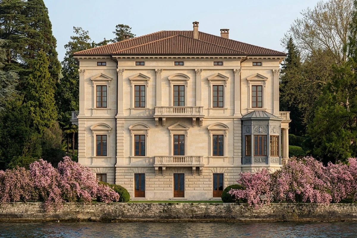 Дизайн фасада в стиле Неоклассика — фото фасада от нейросети AI Facade