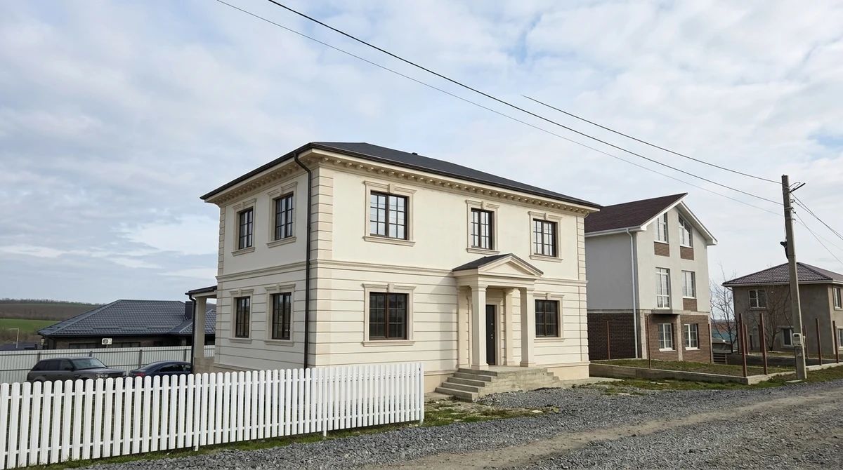 Дизайн фасада в стиле Неоклассика — фото фасада от нейросети AI Facade