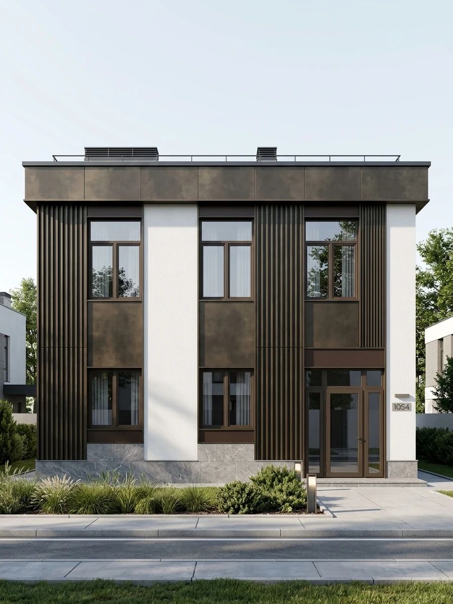 Дизайн фасада в стиле Современный — фото фасада от нейросети AI Facade
