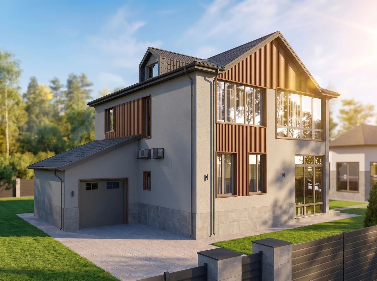 Дизайн фасада в стиле Скандинавский — Фасад от нейросети AI Facade