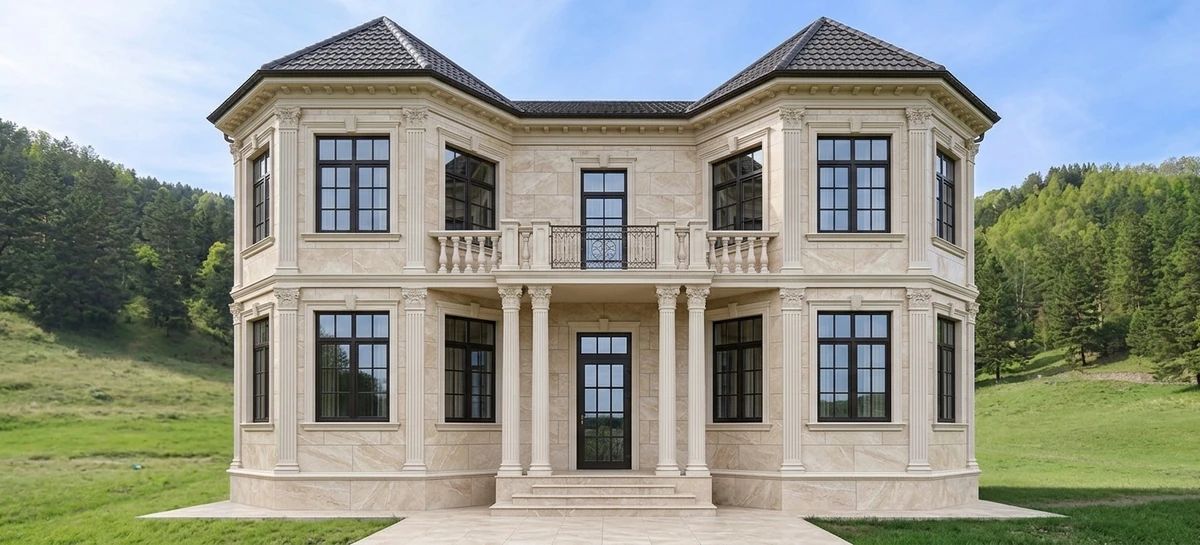 Дизайн фасада в стиле Неоклассика — фото фасада от нейросети AI Facade