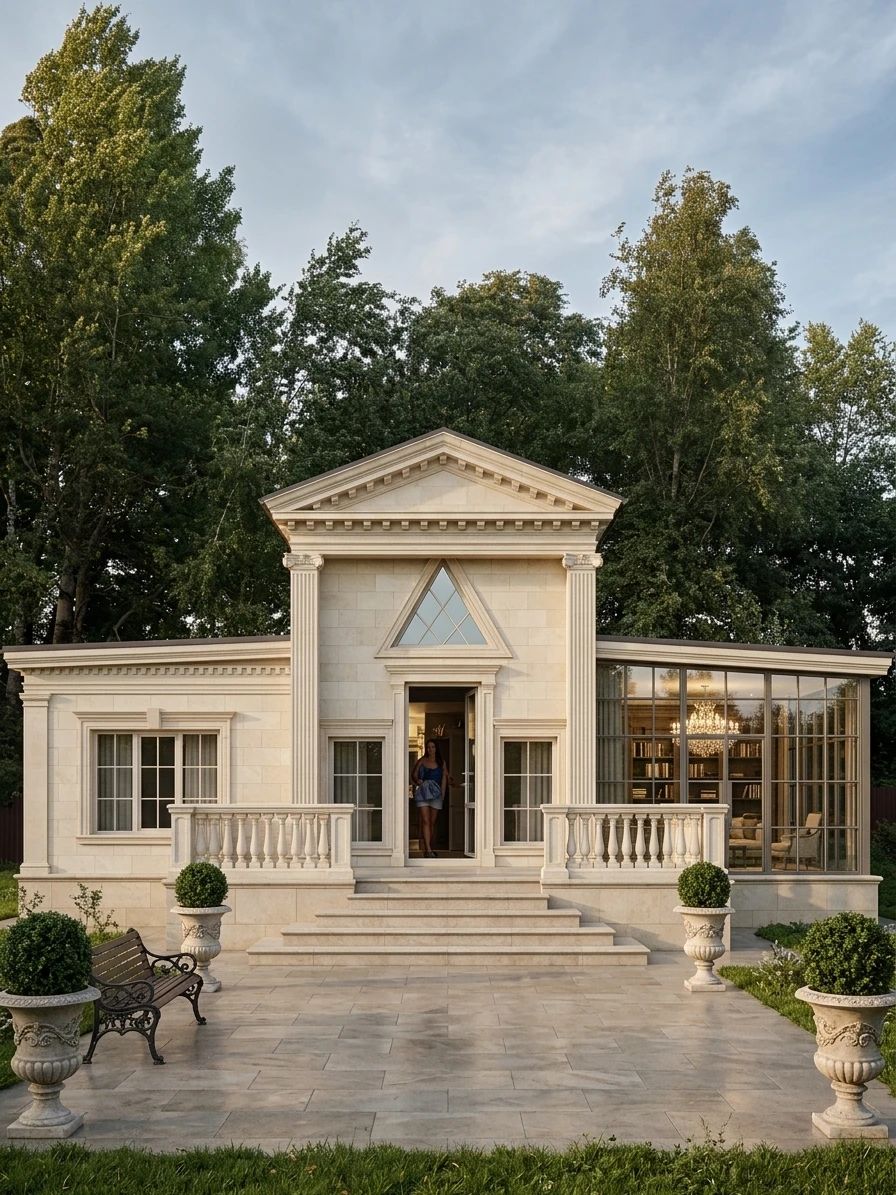 Дизайн фасада в стиле Неоклассика — фото фасада от нейросети AI Facade