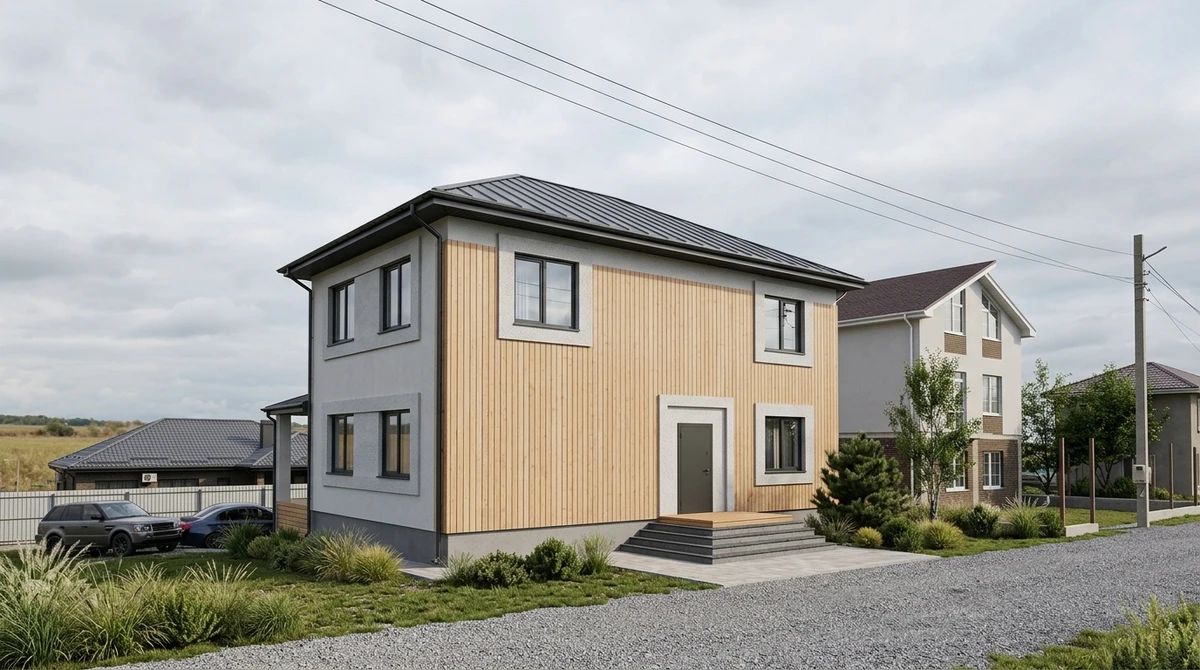 Дизайн фасада в стиле Скандинавский — Фасад от нейросети AI Facade