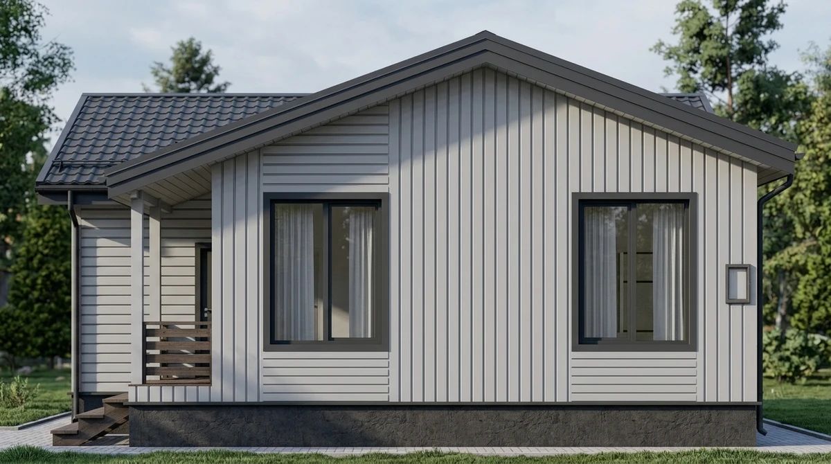 Дизайн фасада в стиле Барнхаус — Фасад от нейросети AI Facade