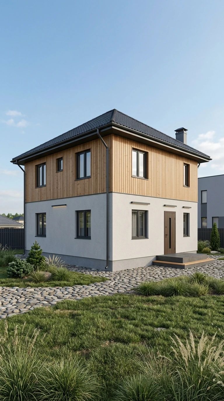Дизайн фасада в стиле Скандинавский — Фасад от нейросети AI Facade