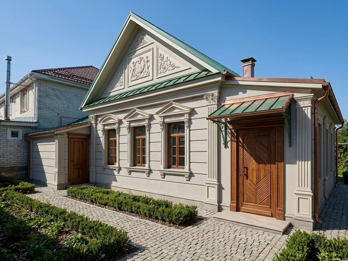 Дизайн фасада в стиле Неоклассика — фото фасада от нейросети AI Facade