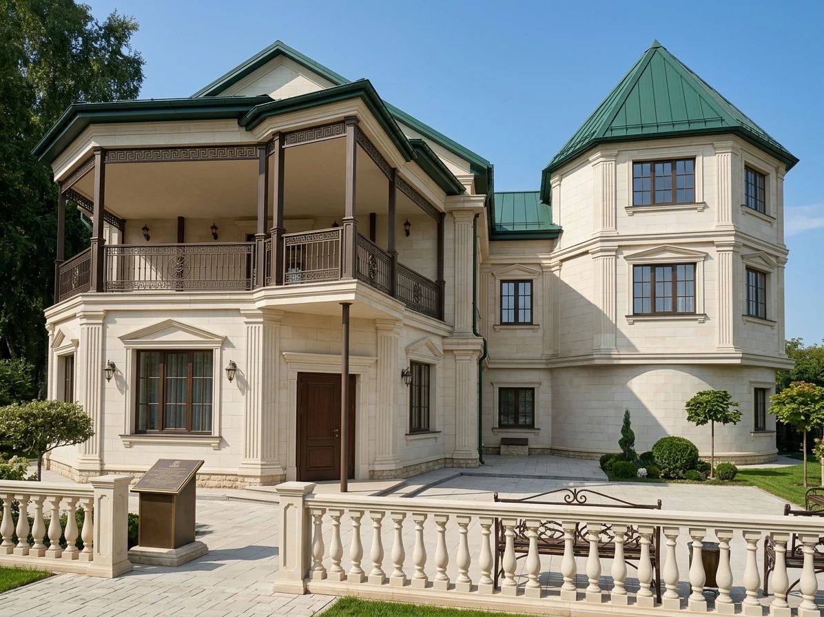 Дизайн фасада в стиле Неоклассика — фото фасада от нейросети AI Facade
