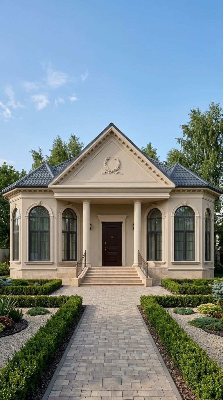 Дизайн фасада в стиле Неоклассика — фото фасада от нейросети AI Facade