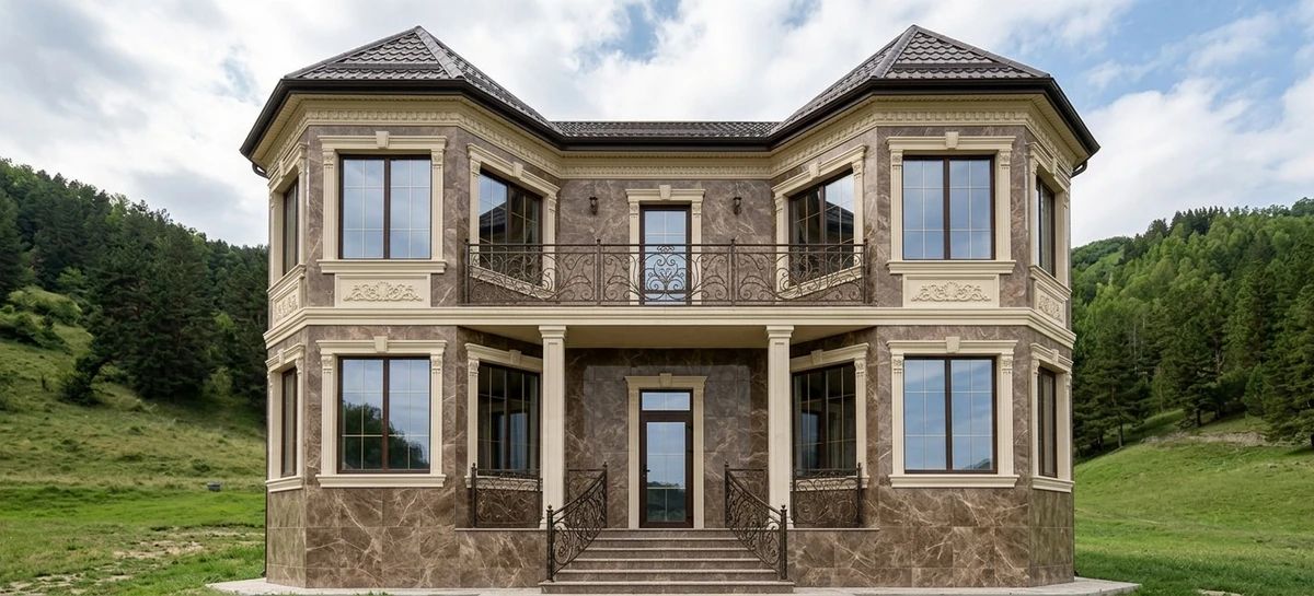 Дизайн фасада в стиле Неоклассика — фото фасада от нейросети AI Facade
