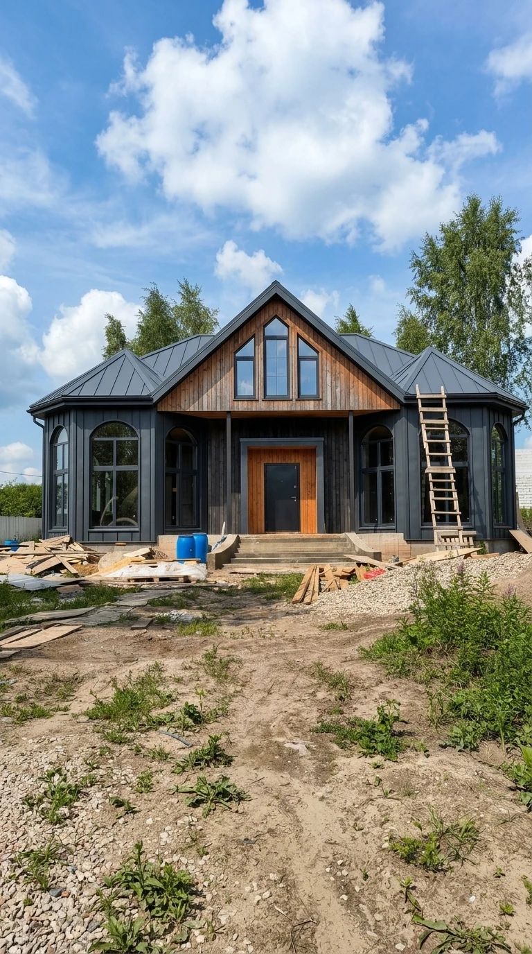 Дизайн фасада в стиле Барнхаус — Фасад от нейросети AI Facade