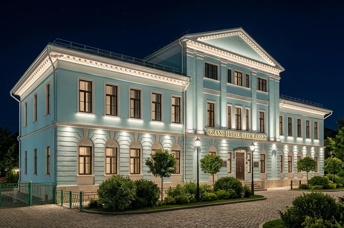 Дизайн фасада в стиле Неоклассика — фото фасада от нейросети AI Facade