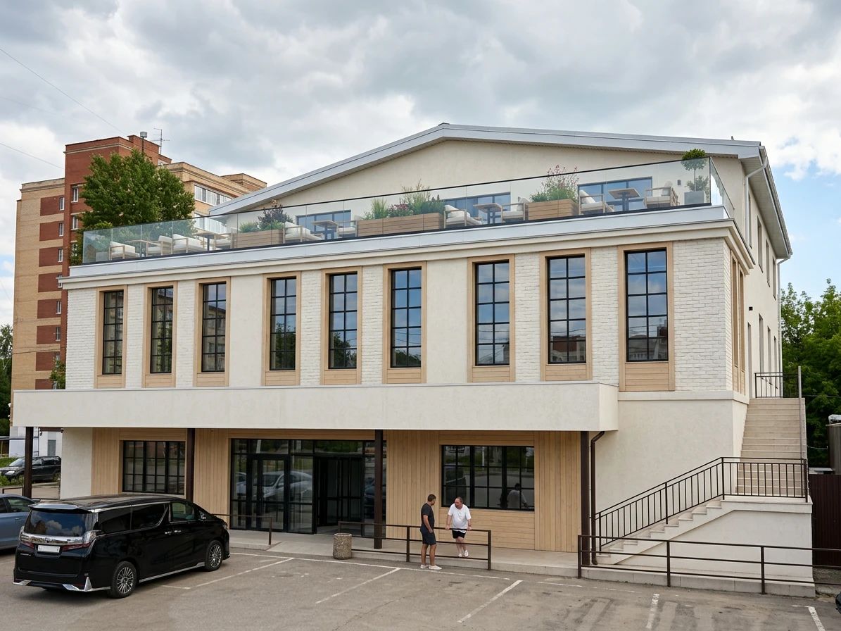 Дизайн фасада в стиле Лофт — Фасад от нейросети AI Facade