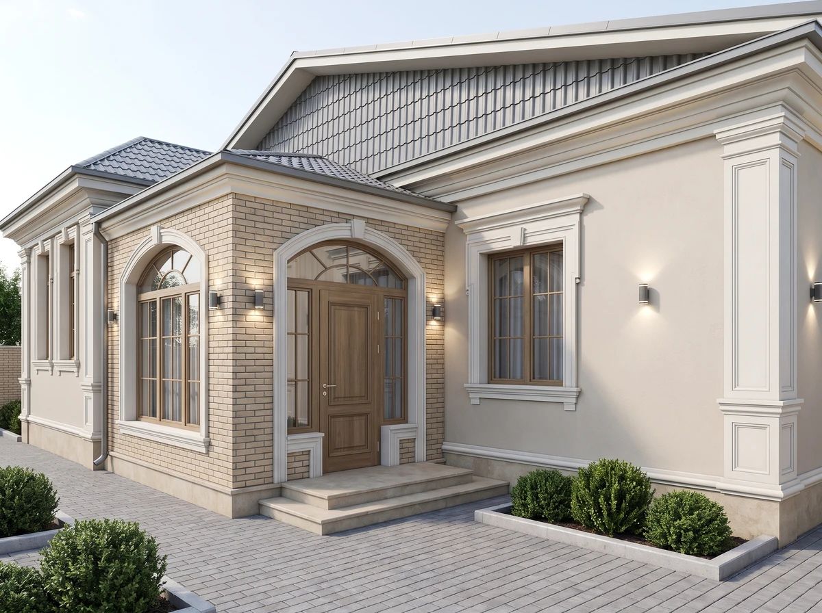 Дизайн фасада в стиле Неоклассика — фото фасада от нейросети AI Facade