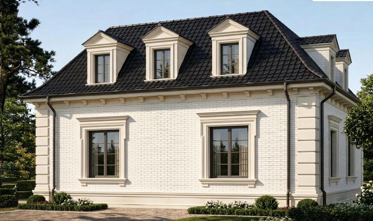 Дизайн фасада в стиле Неоклассика — фото фасада от нейросети AI Facade