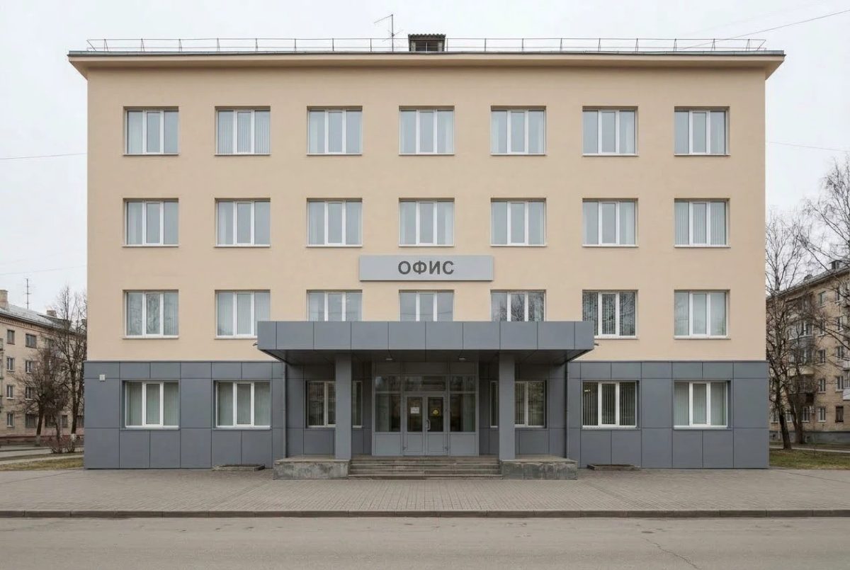 Административное здание с новым колористическим решением фасада — вариант для согласования
