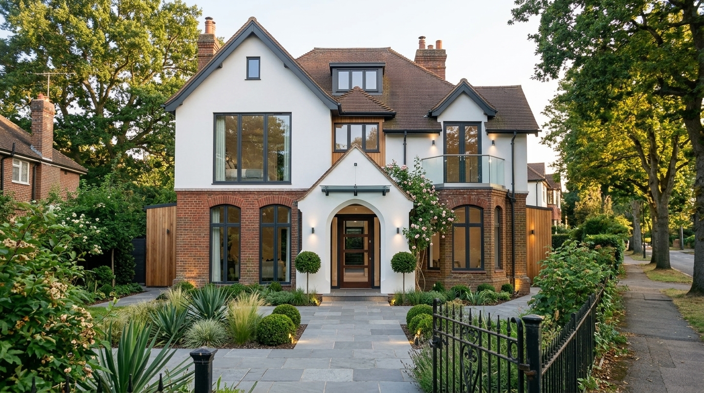 Кирпичный коттедж после