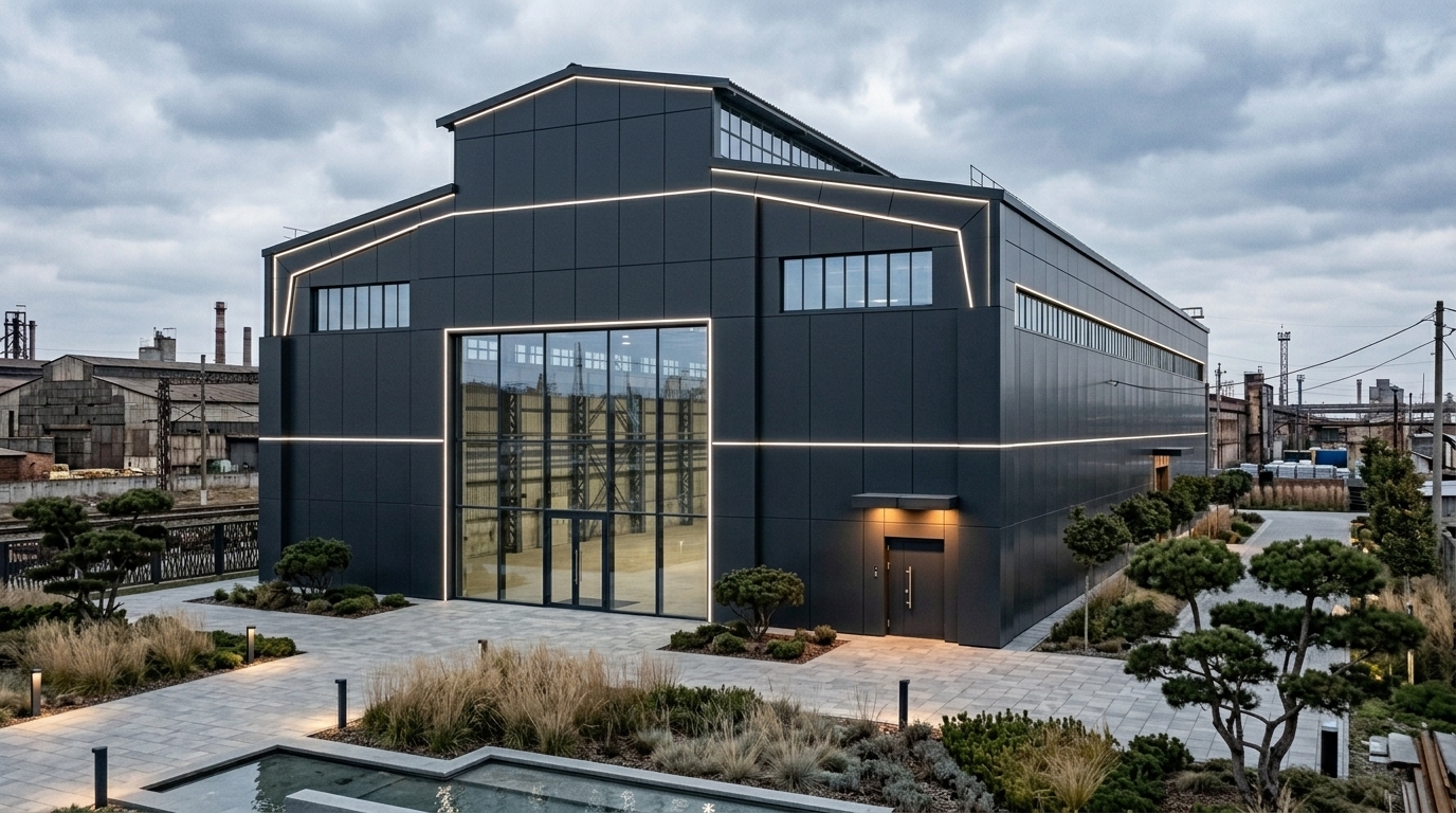 Промышленный ангар после