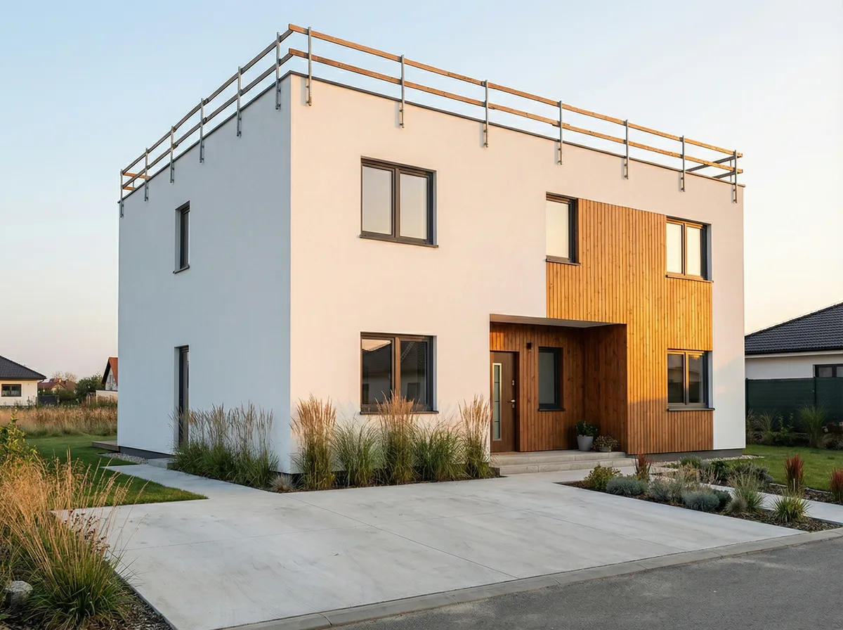 Трансформация фасада в стиле Современный — до и после | AI Facade