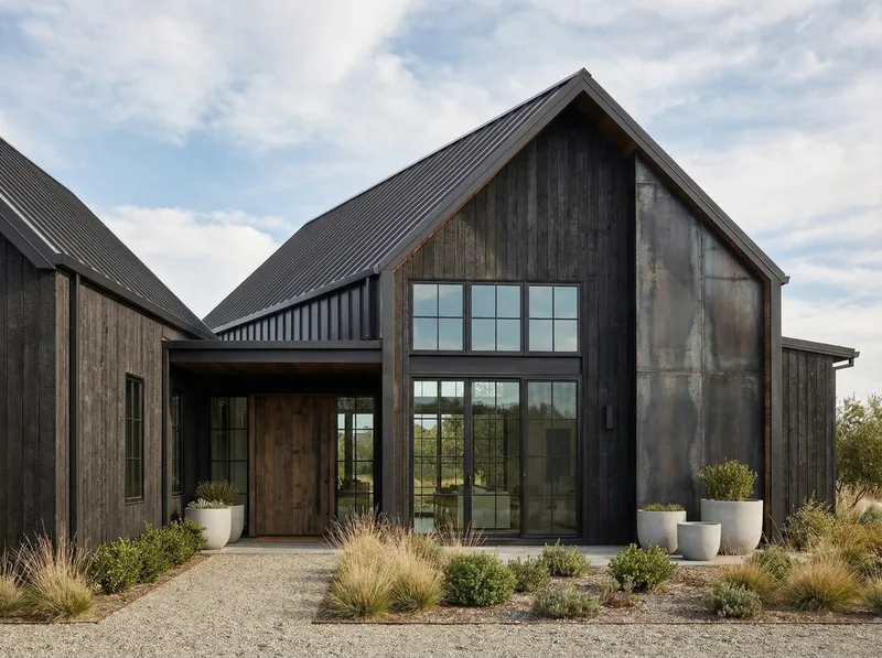 Дизайн фасада в стиле Барнхаус — пример | AI Facade