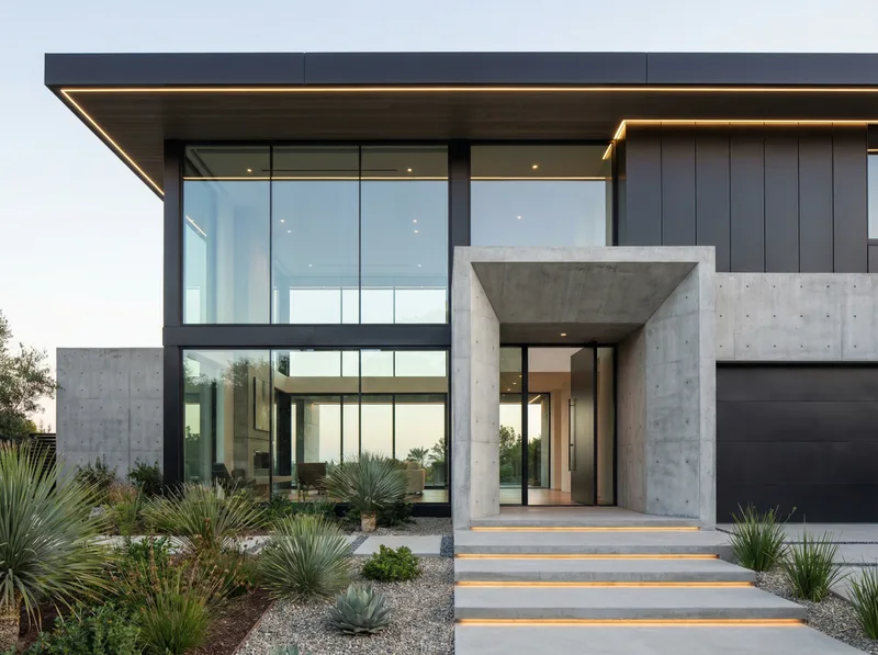 Дизайн фасада в стиле Хай-тек — пример | AI Facade