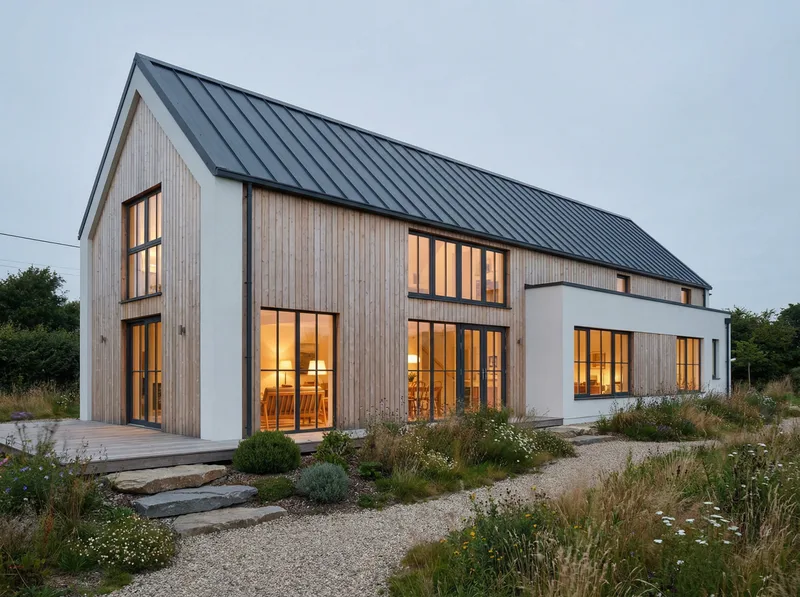 Дизайн фасада в стиле Скандинавский — пример | AI Facade