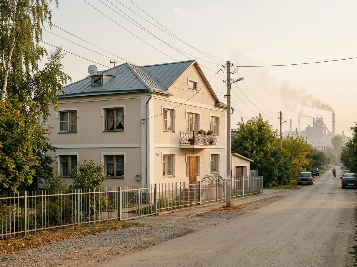 Дом на жилой улице в промышленном городе Поволжья — фактор городской пыли для выбора фасада