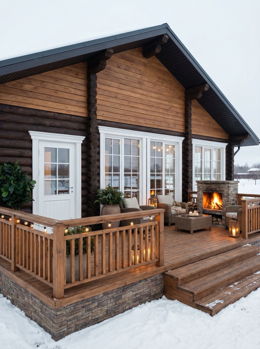 Визуализация фасада дома с нейросетью AI Facade