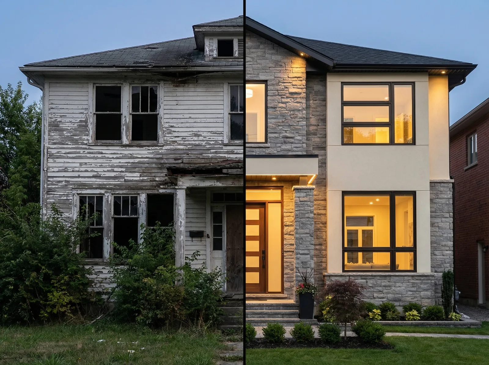 Визуализация фасада дома с нейросетью AI Facade