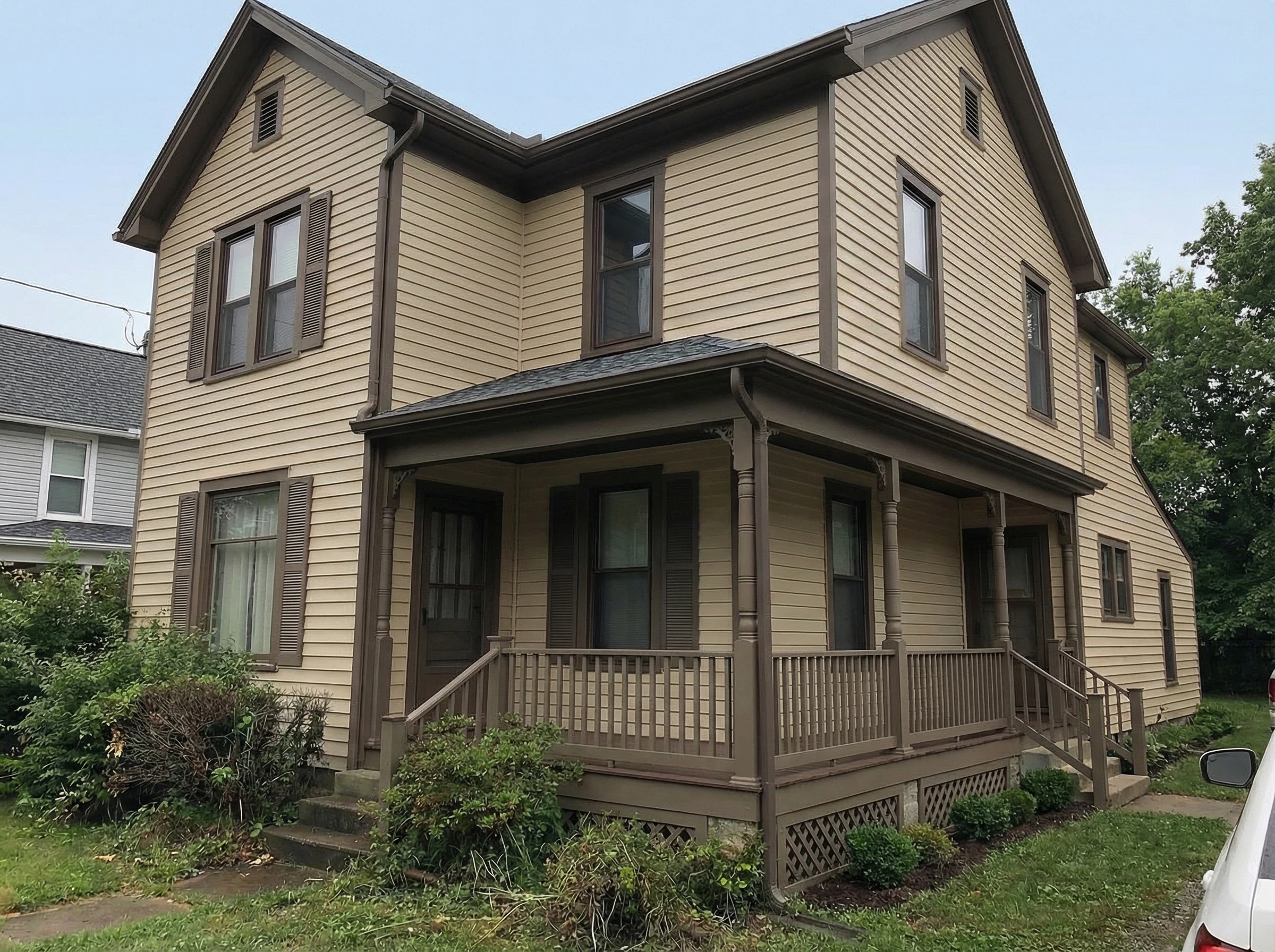 Фасад дома после покраски — визуализация с ИИ